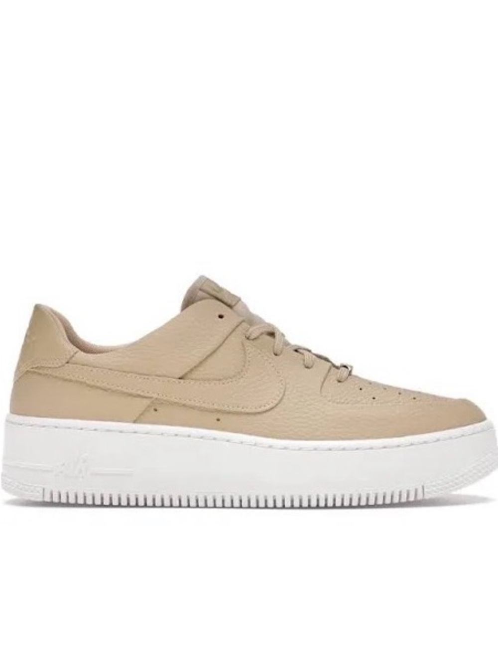 Nike Women’s Platform Sneaker in Beige and White